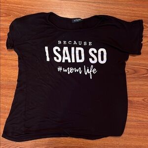 Black Graphic Tee with White Print